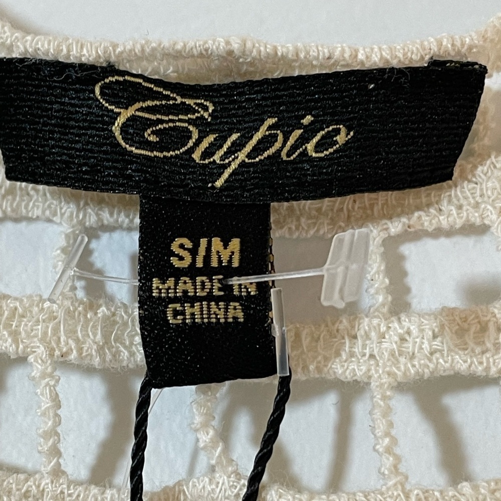 Cupio NWT Women's Boho Sleeveless Open Front Crochet Vest Fringed Hem S/M - Picture 9 of 10